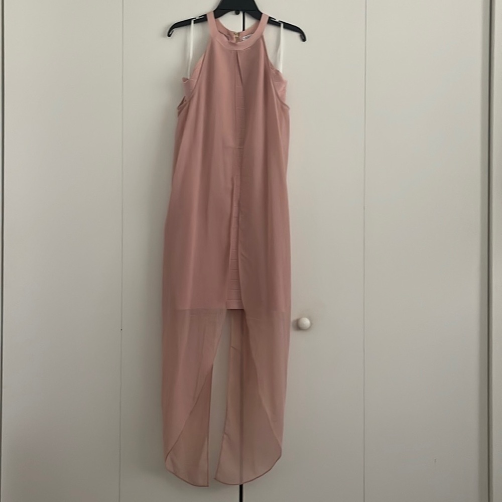 Venus Chiffon Overlay Bandage Dress. Size 8. Pink. Wore once.